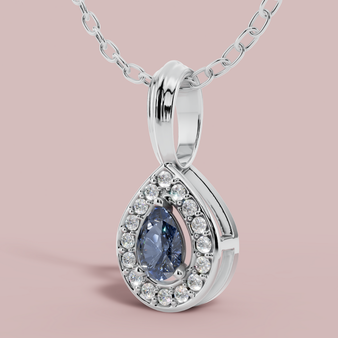 Delphi Blue Pear Necklace