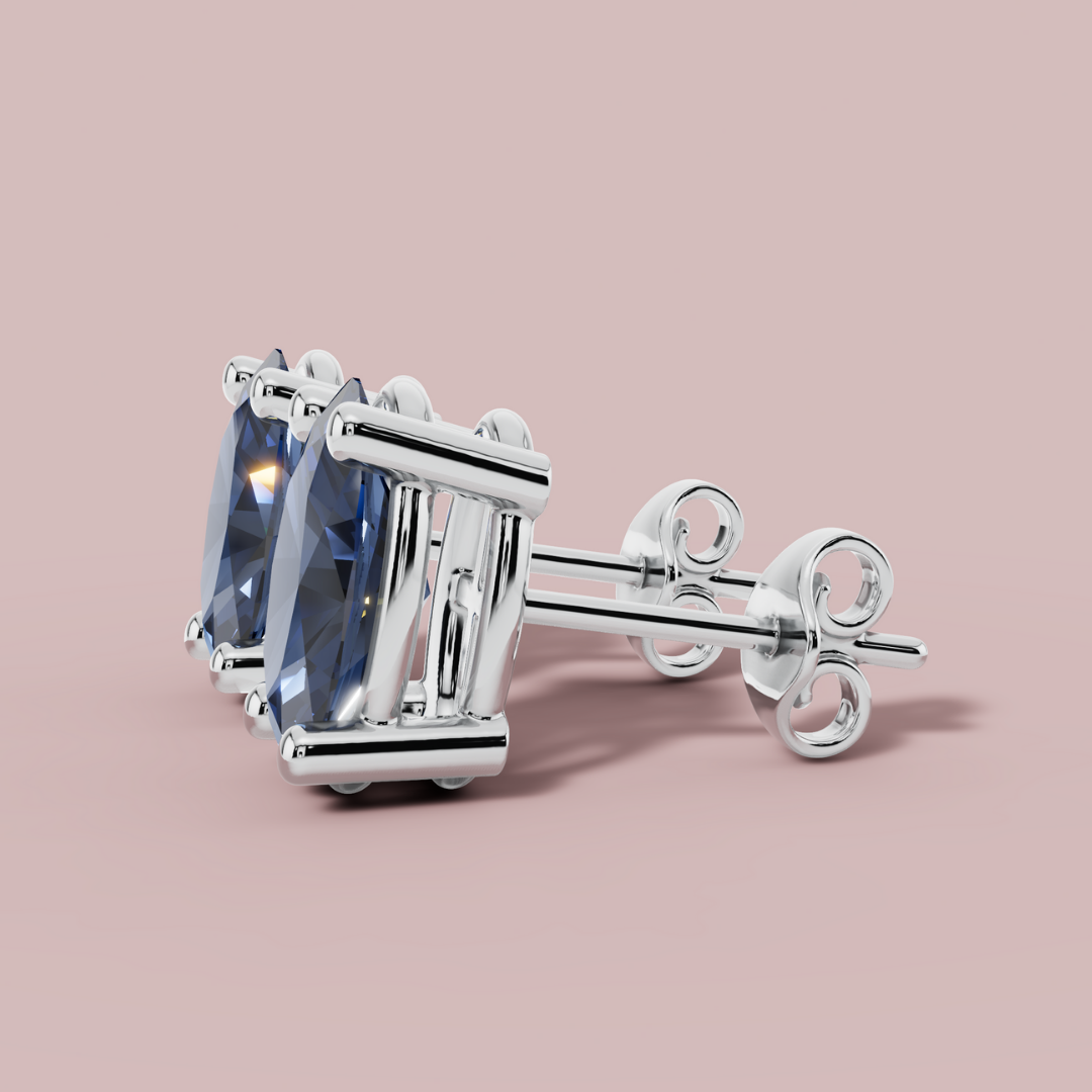 Elante Oval Sea Stud Earrings