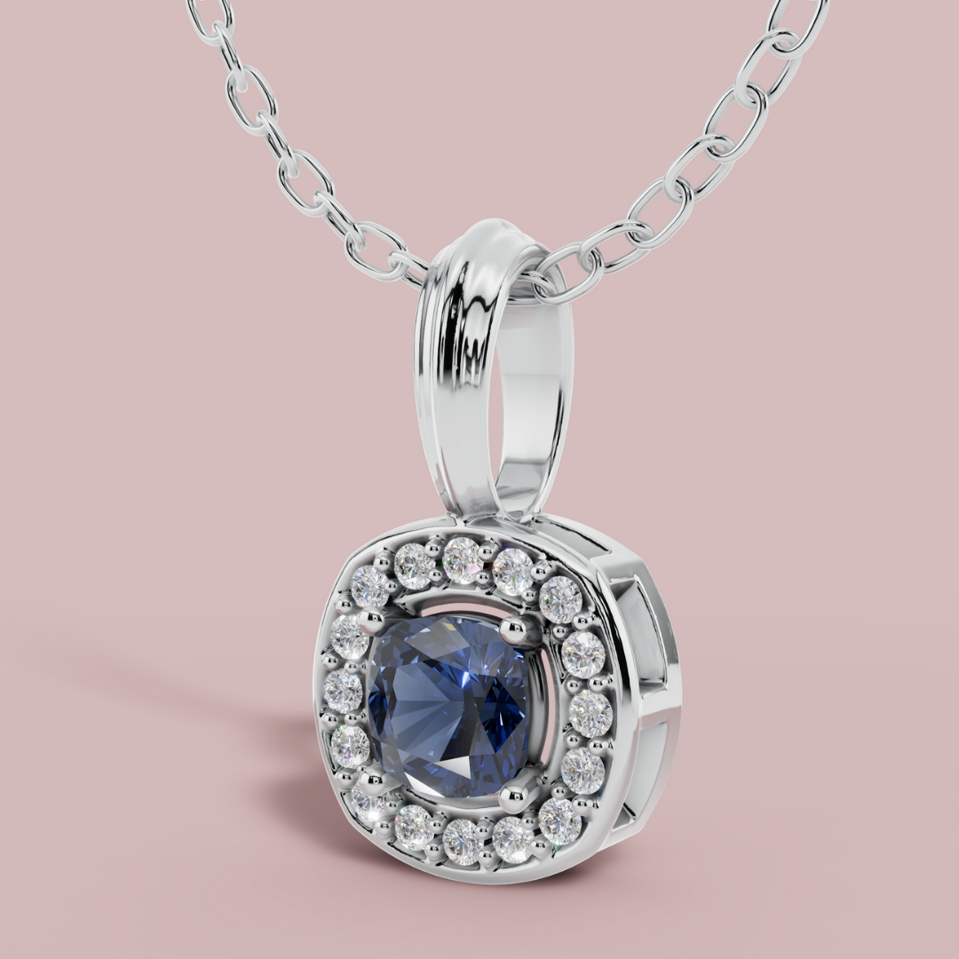 Liham Blue Cushion Necklace
