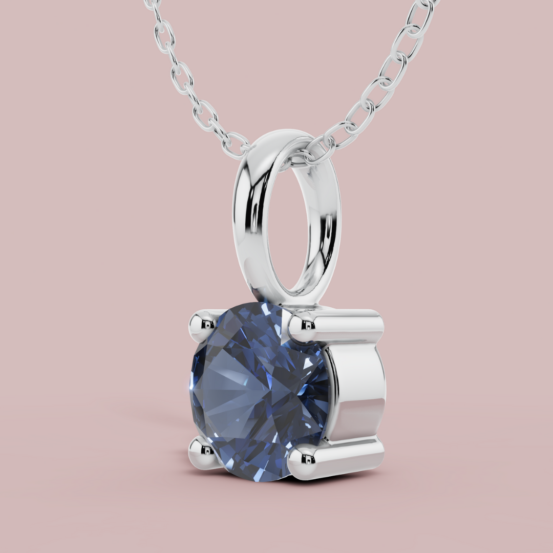 Blue signature Solitaire Necklace