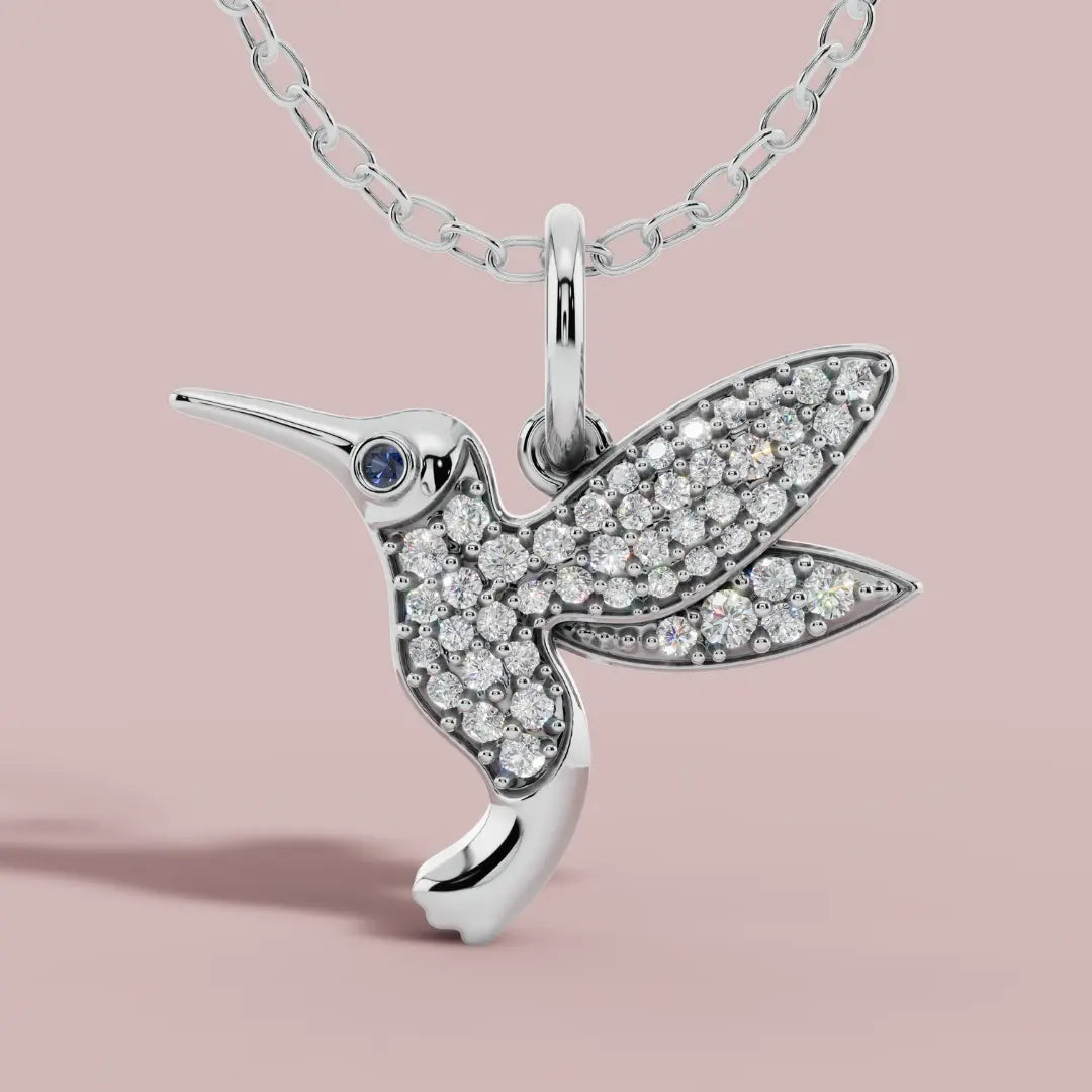 The Hummingbird Charm 925 Pure Silver Necklace My Store