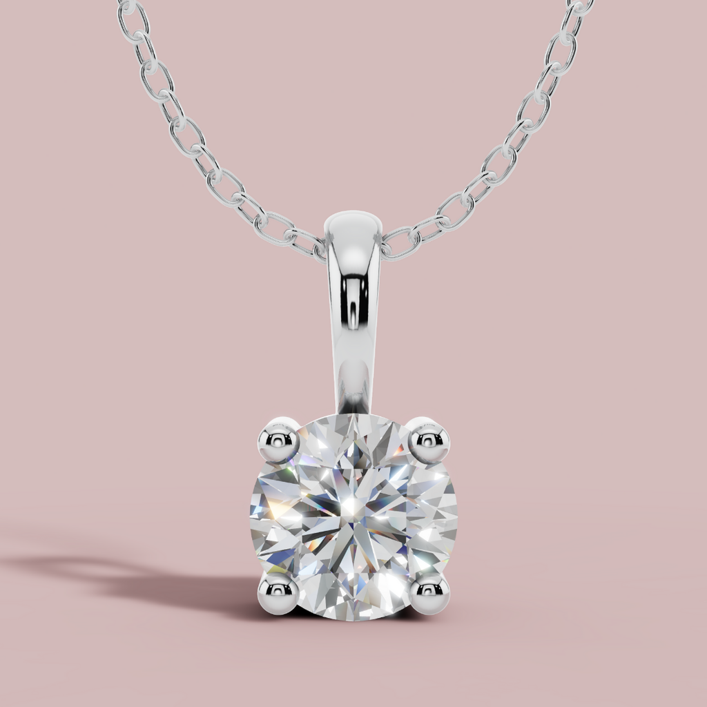 Classic Round Solitaire Necklace