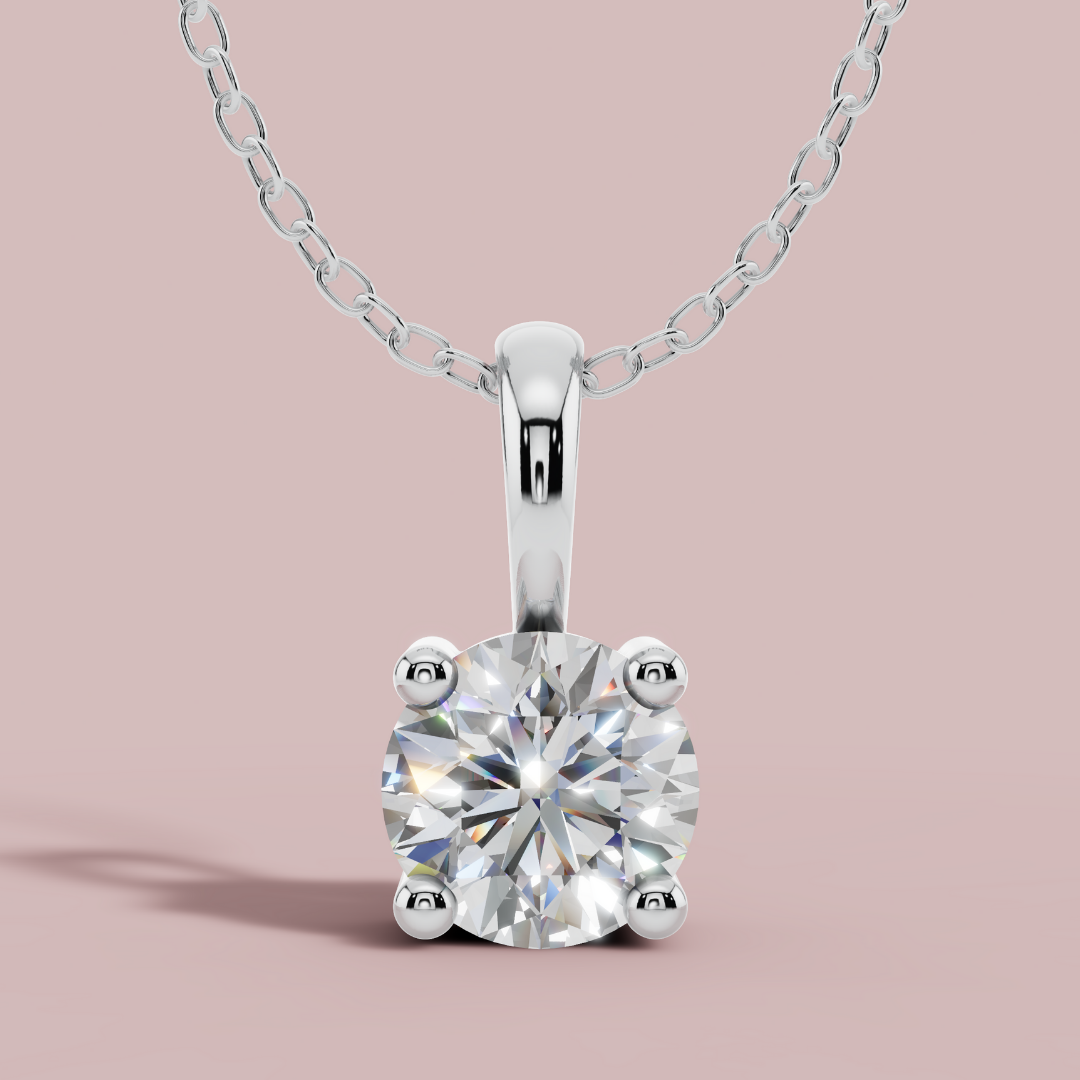 Classic Round Solitaire Necklace