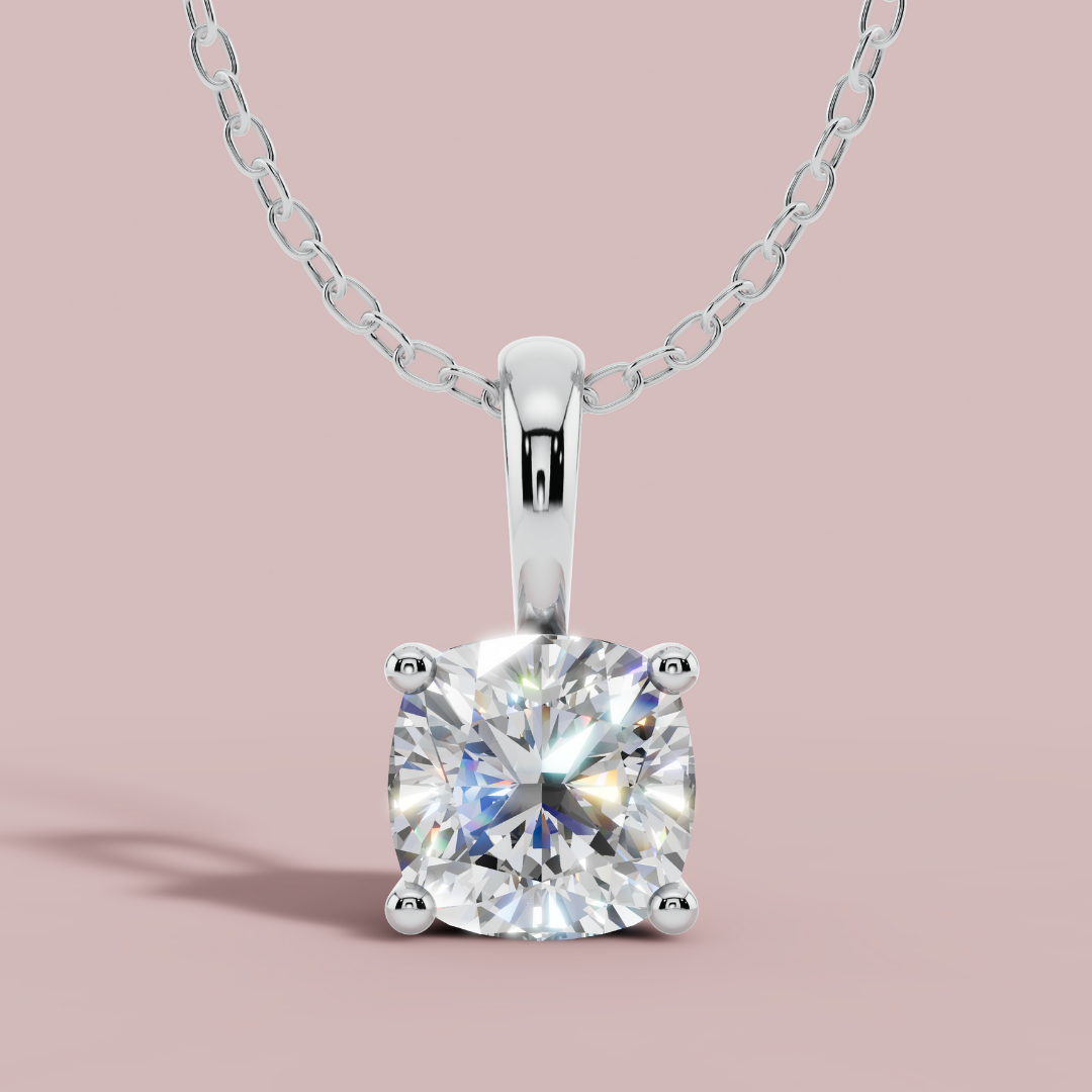 Classic Cushion Solitaire Necklace