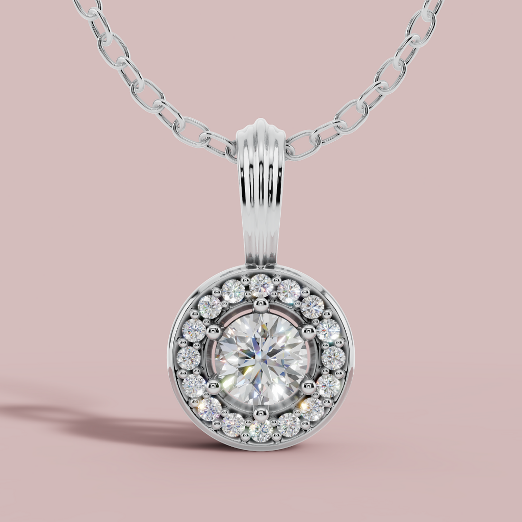 Halo Classic Round Necklace