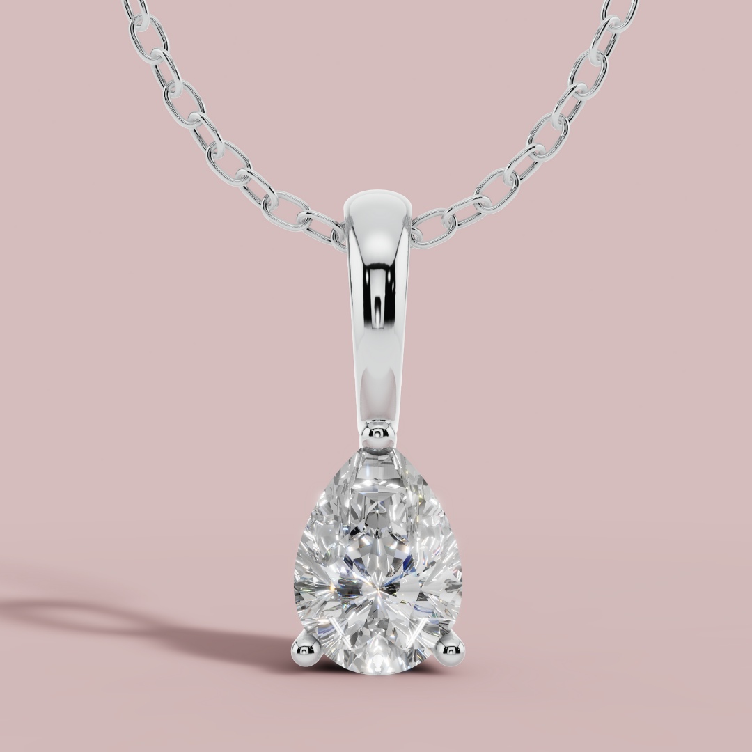 Classic Pear Drop Solitaire Necklace