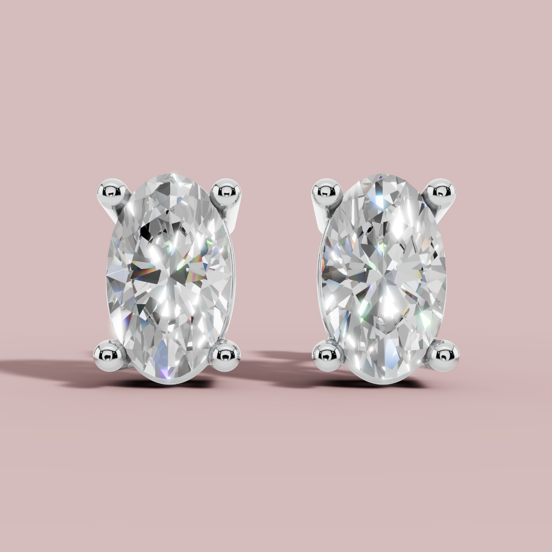 Classic Oval Stud Earrings