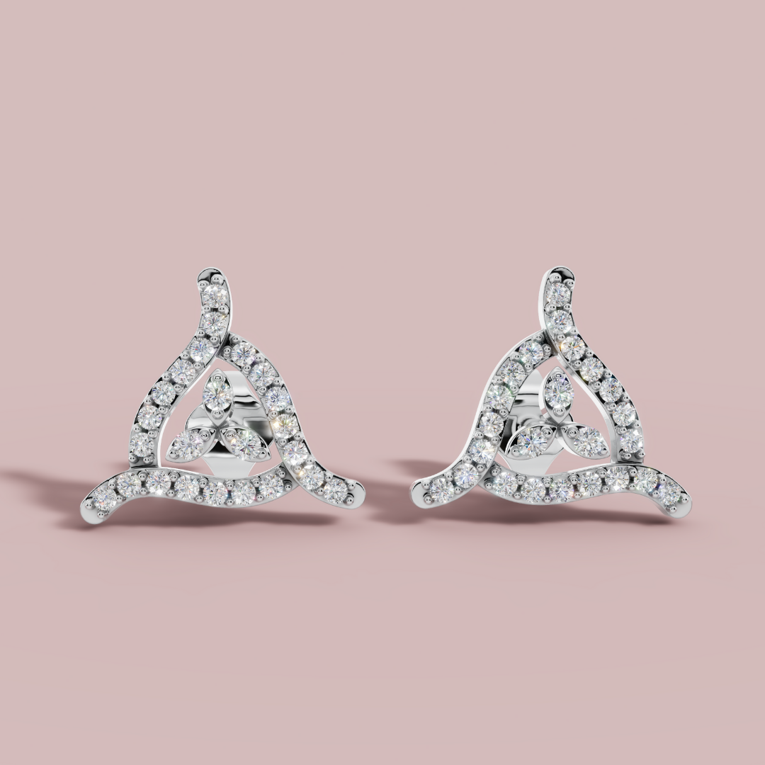 Tri-Flora Stud Earrings