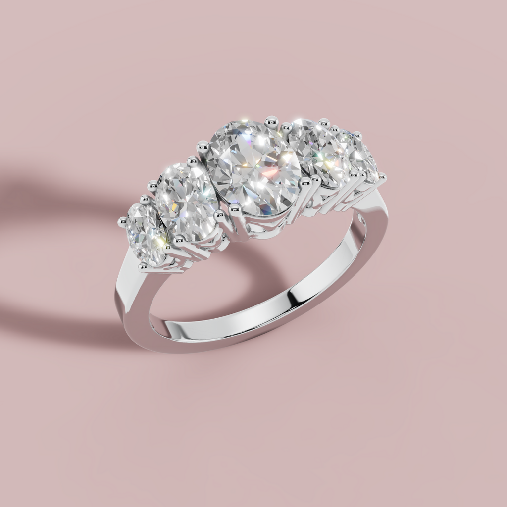 Oval 5 Stone Ring