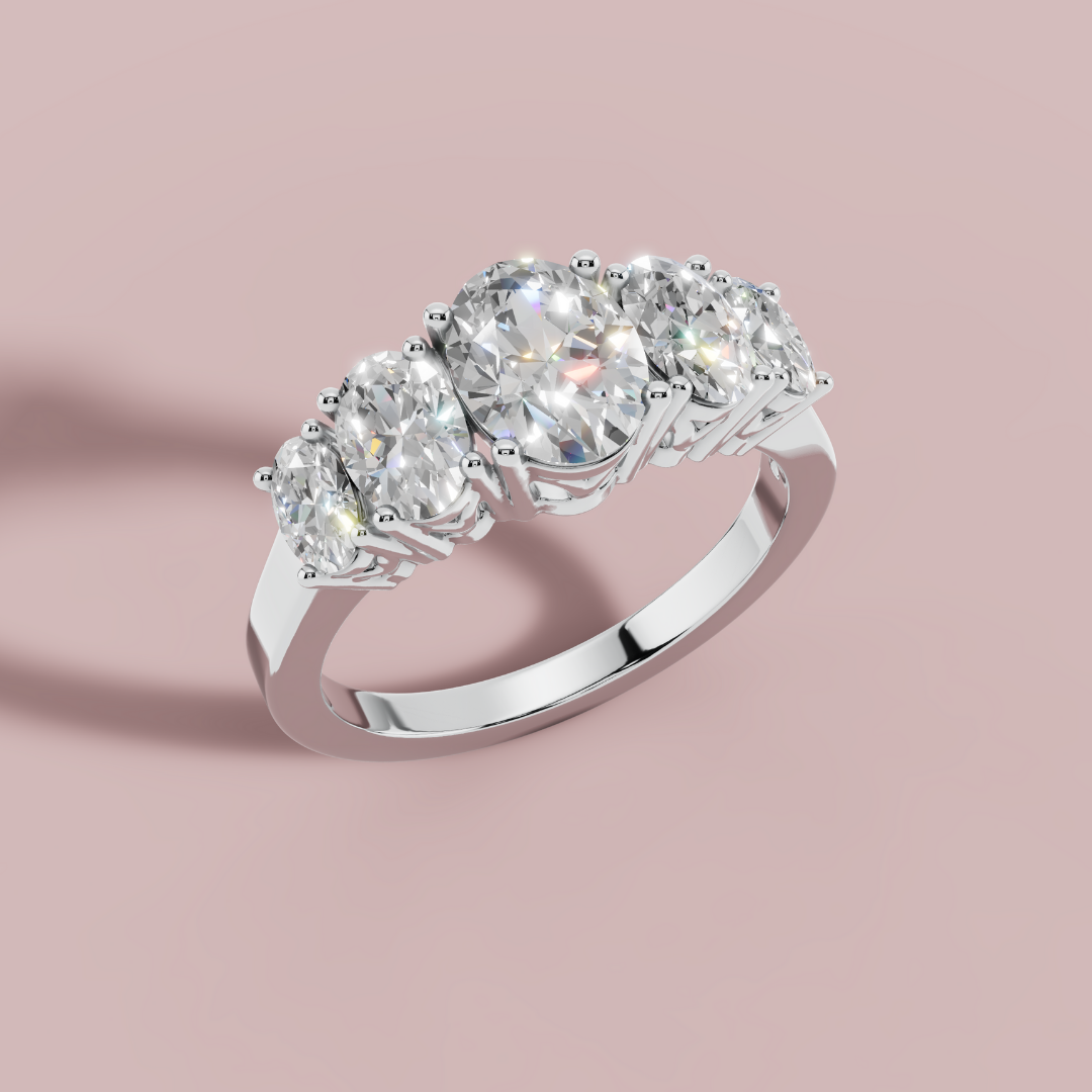 Oval 5 Stone Ring