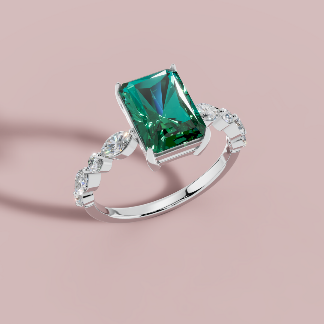 Green Vertica  Ring