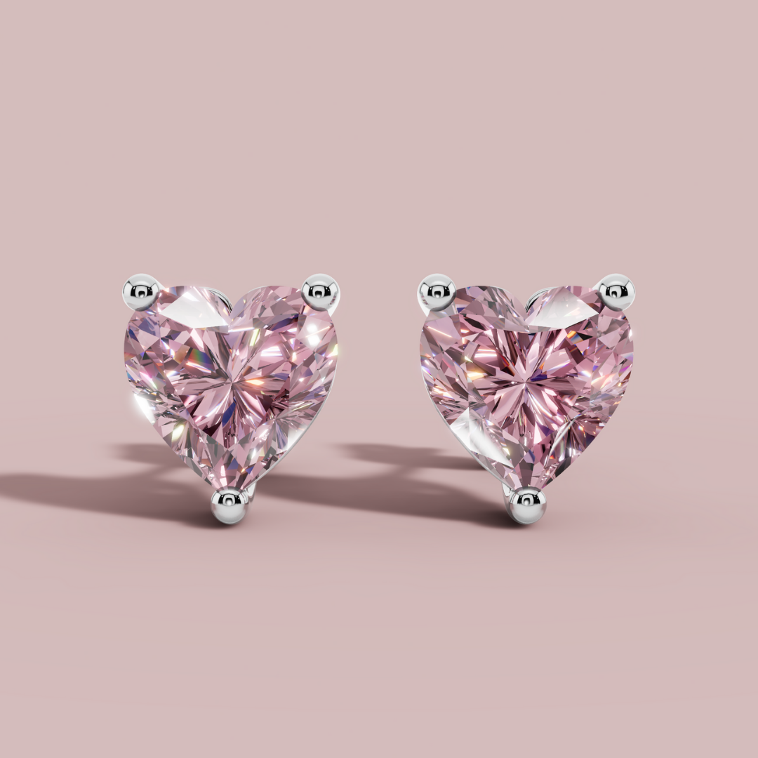 Signature Pink Heart Stud Earrings