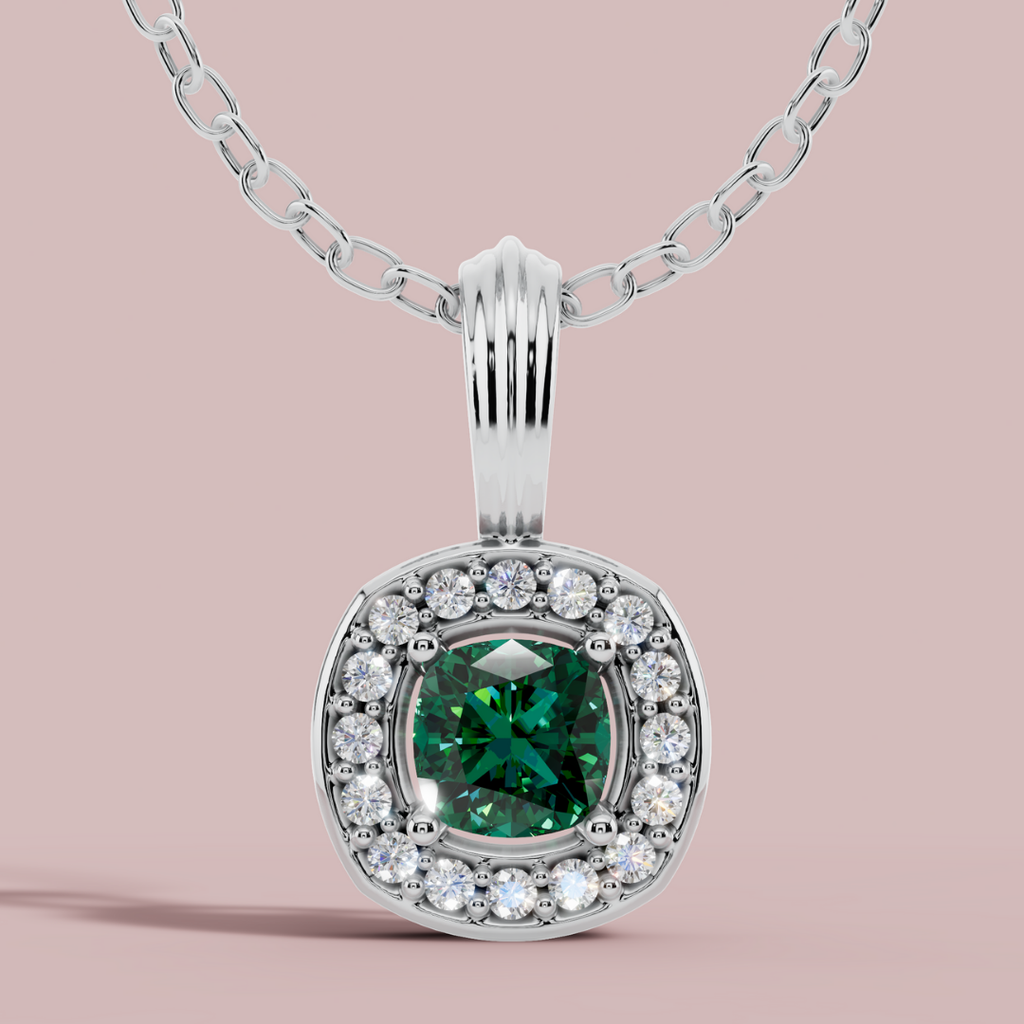 Liham Green Cushion Necklace