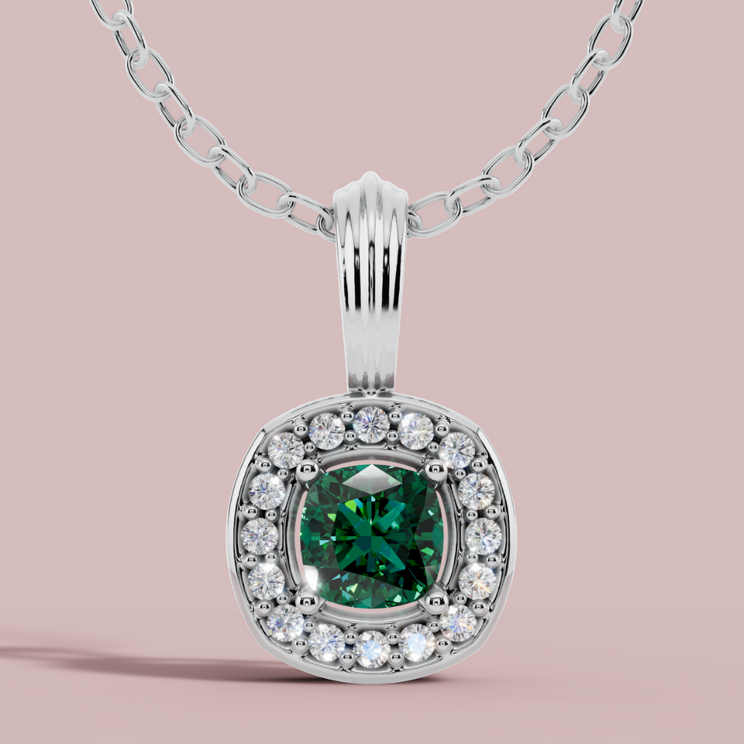 Liham Green Cushion Necklace