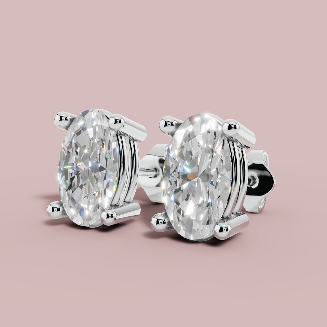 Classic Oval Stud Earrings