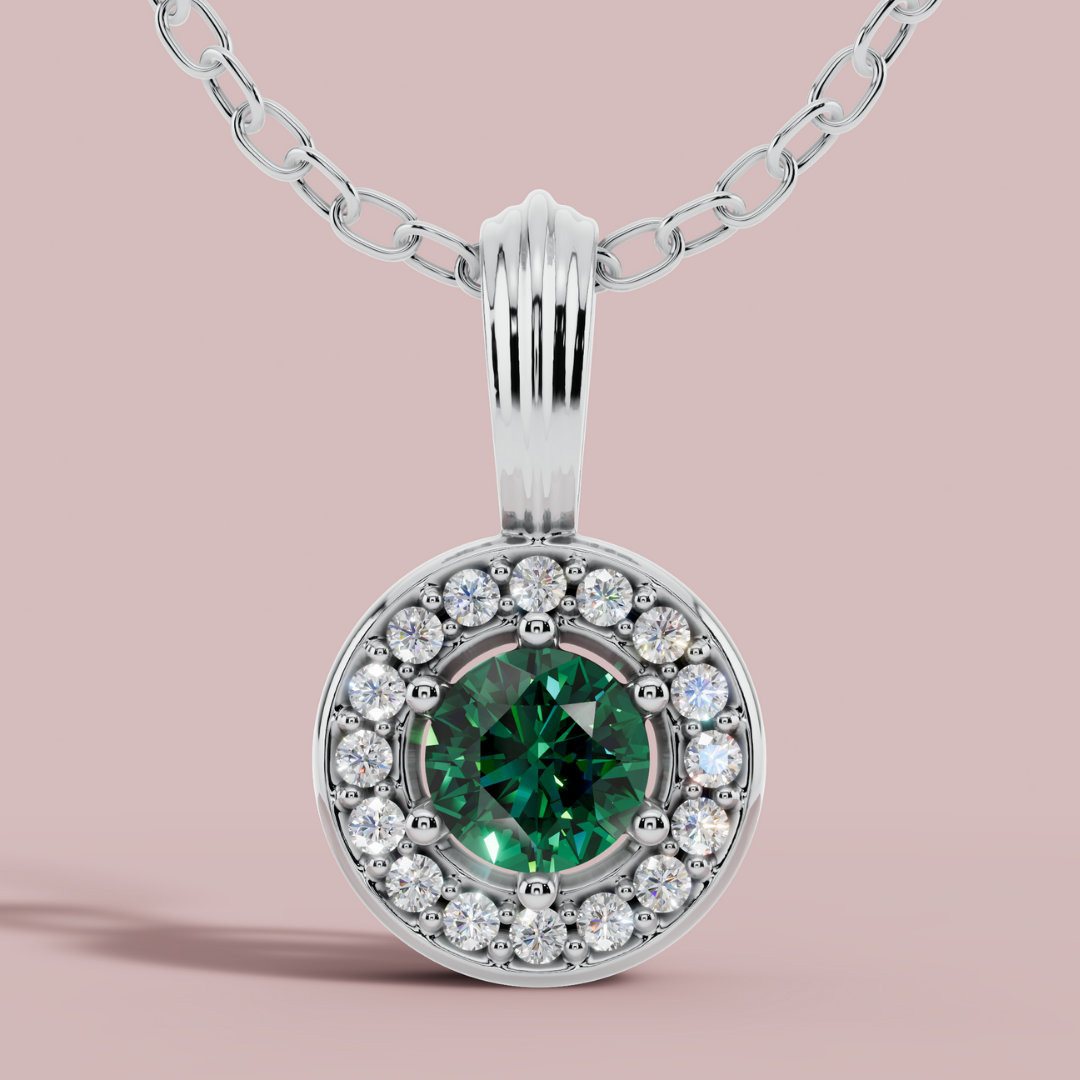 Sanaaz Green Round Necklace