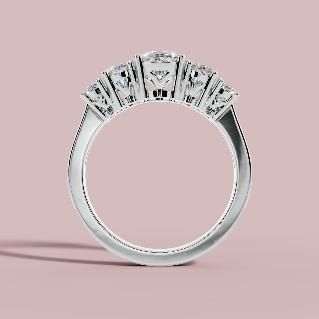 Oval 5 Stone Ring