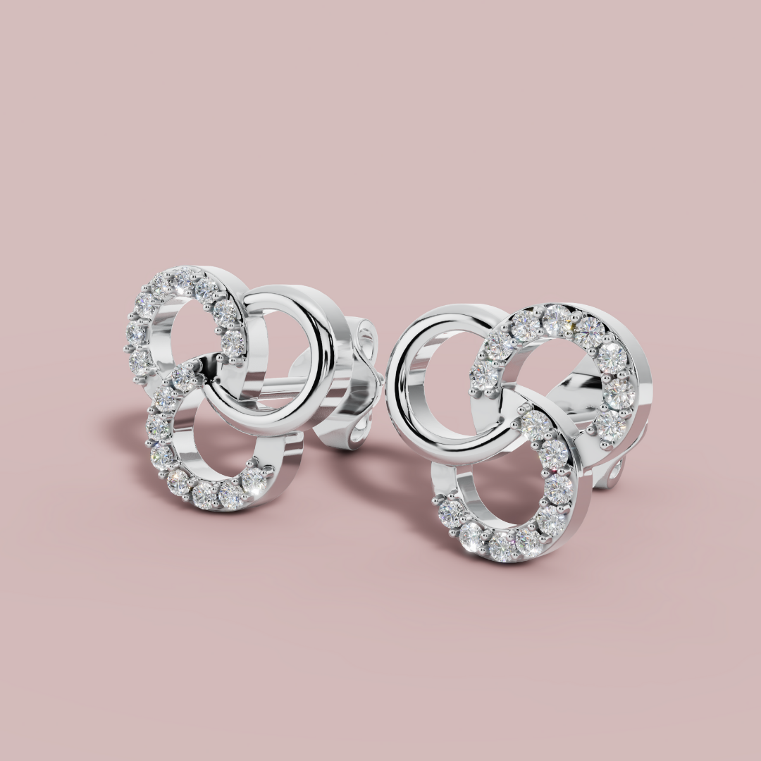 Sterling Orbit Stud Earrings