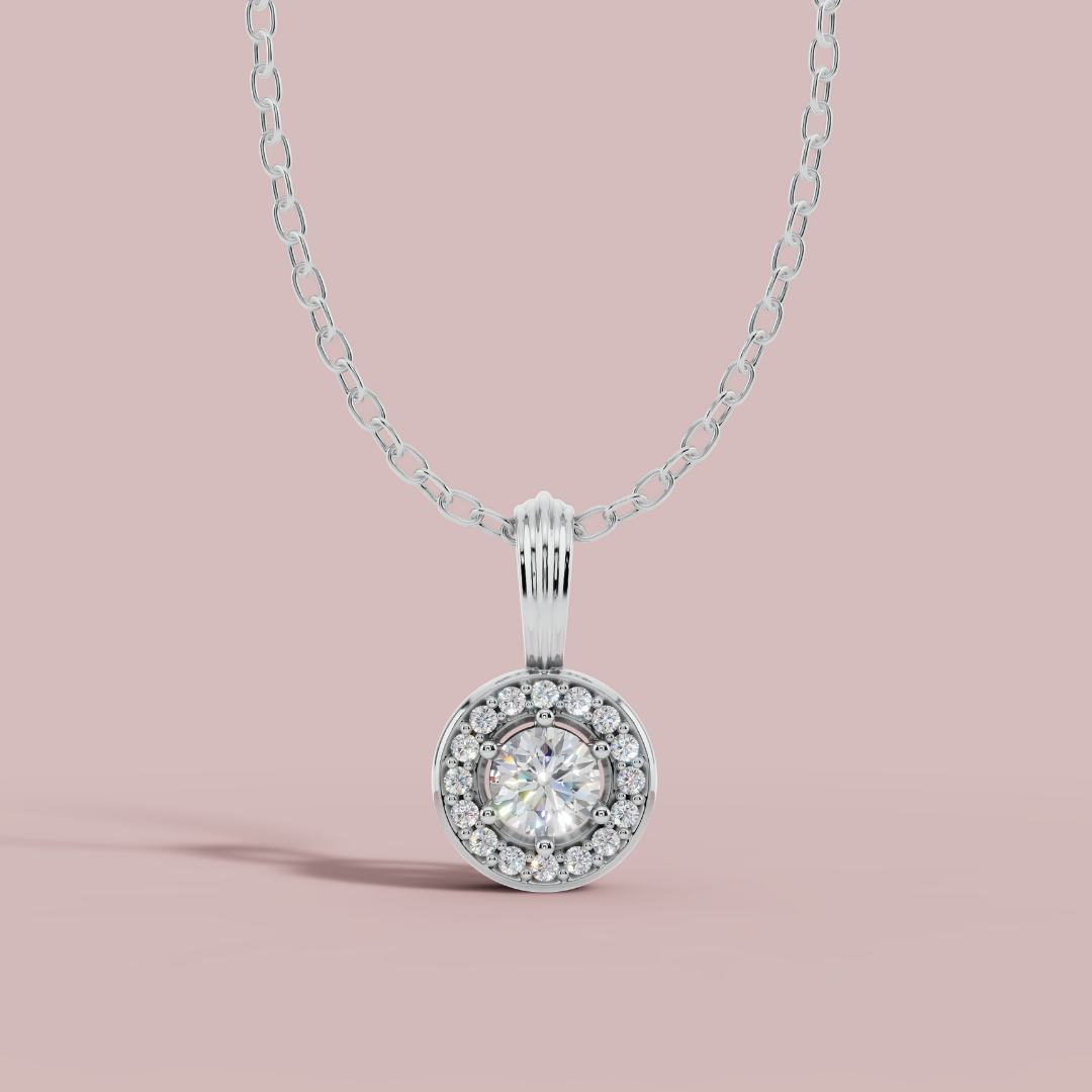 Halo Classic Round Necklace