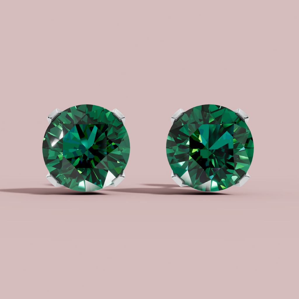 Classic Round Forest Stud Earrings