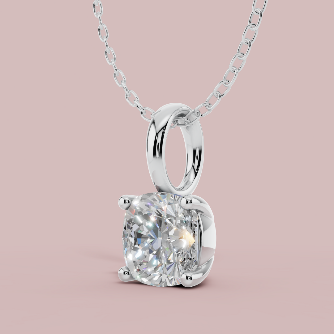 Classic Cushion Solitaire Necklace