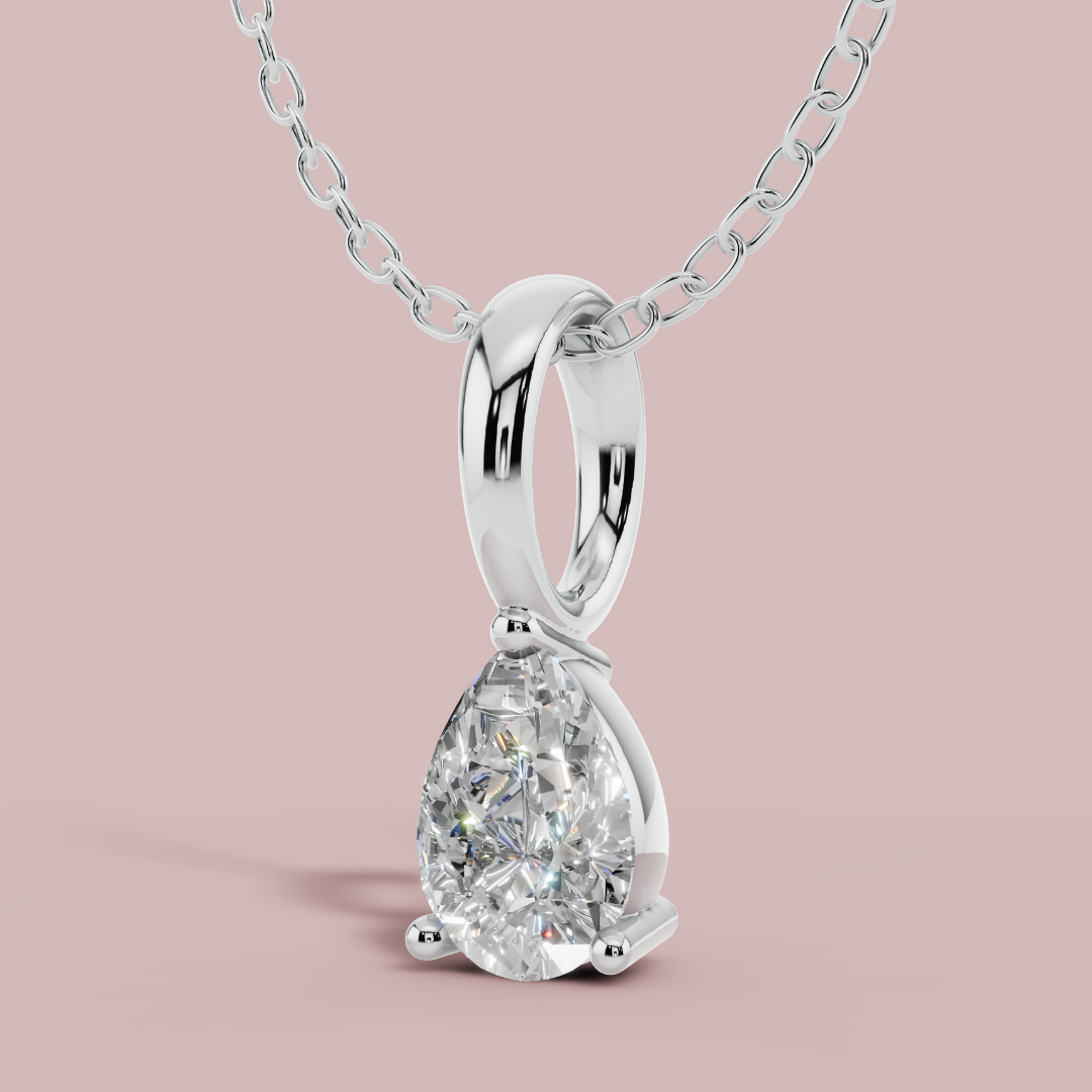 Classic Pear Drop Solitaire Necklace