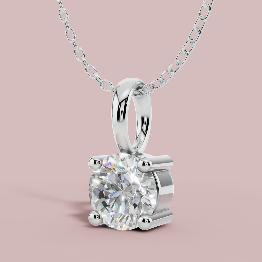 Classic Round Solitaire Necklace