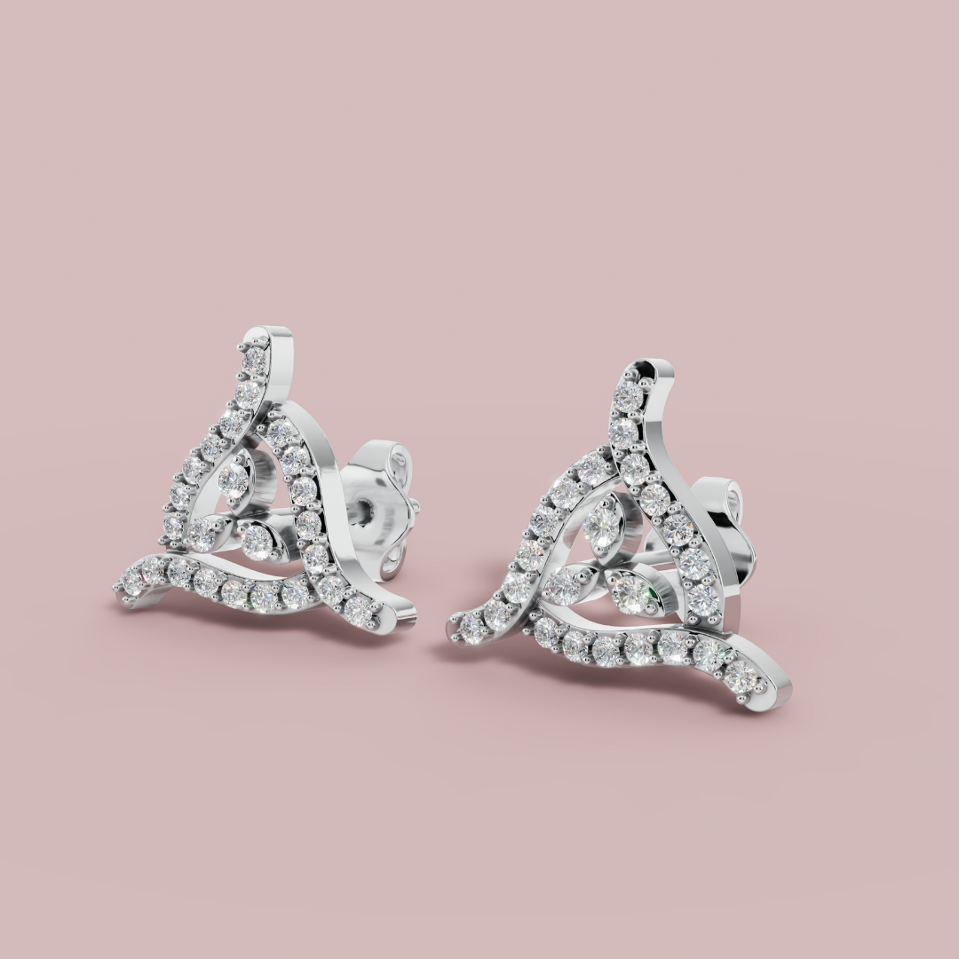 Tri-Flora Stud Earrings