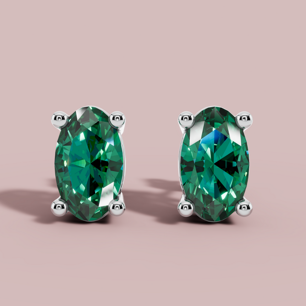 Elante Oval Forest Stud Earrings