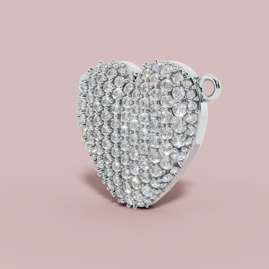 The Pave Heart Necklace