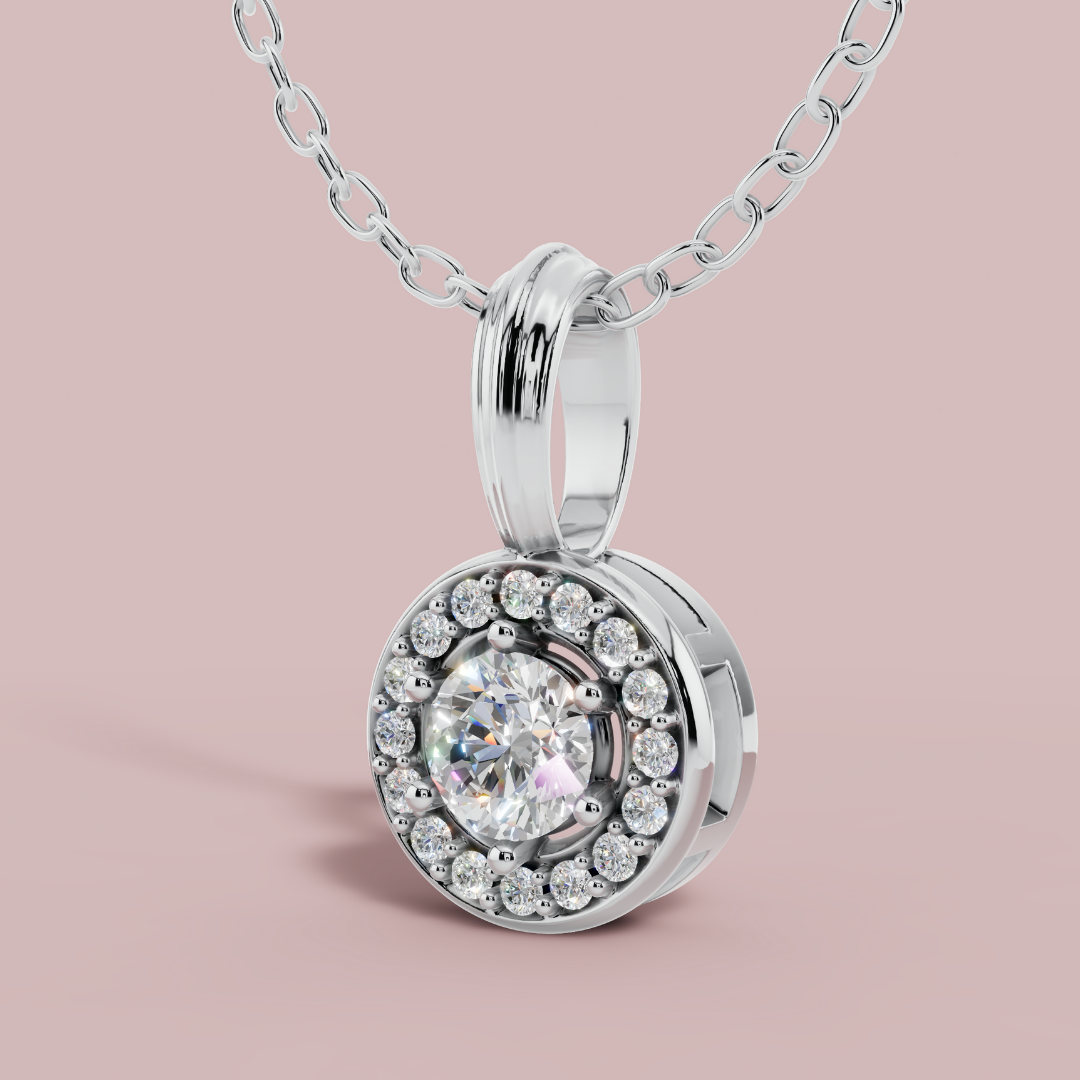 Halo Classic Round Necklace