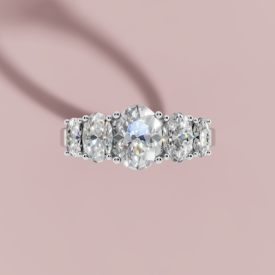 Oval 5 Stone Ring