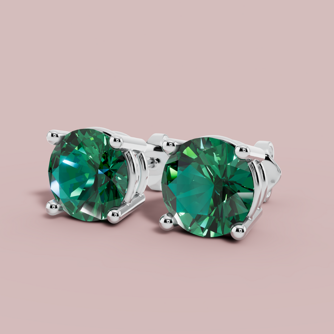 Moderna Round Forest Stud Earrings