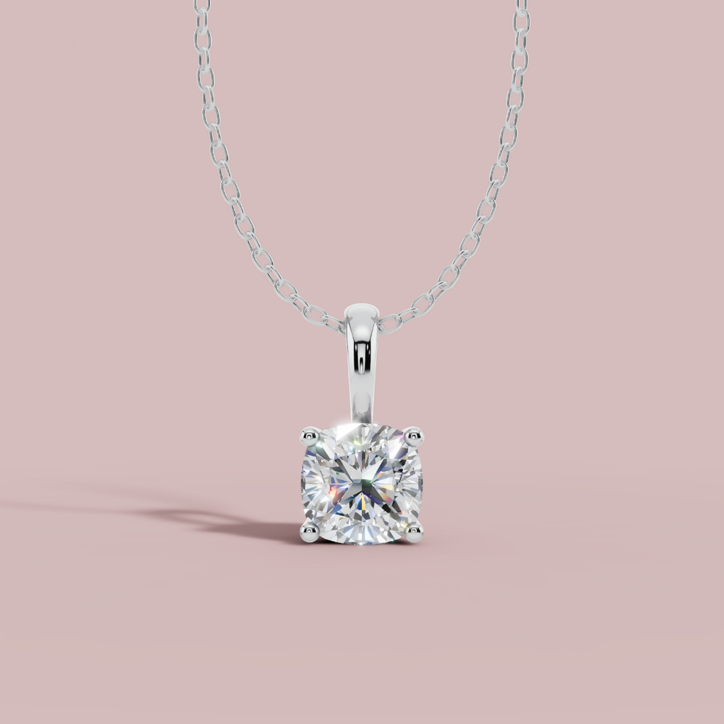 Classic Cushion Solitaire Necklace