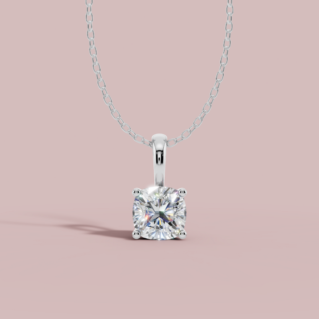 Classic Cushion Solitaire Necklace