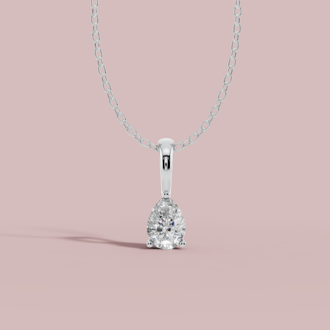 Classic Pear Drop Solitaire Necklace