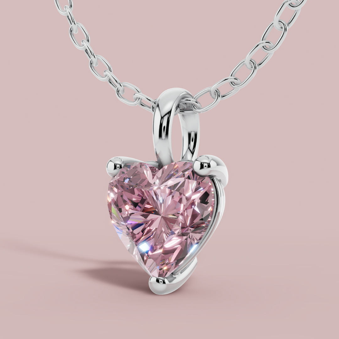 Signature Pink Heart Solitaire Necklace