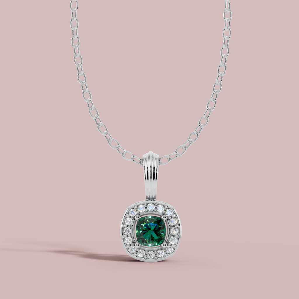 Liham Green Cushion Necklace