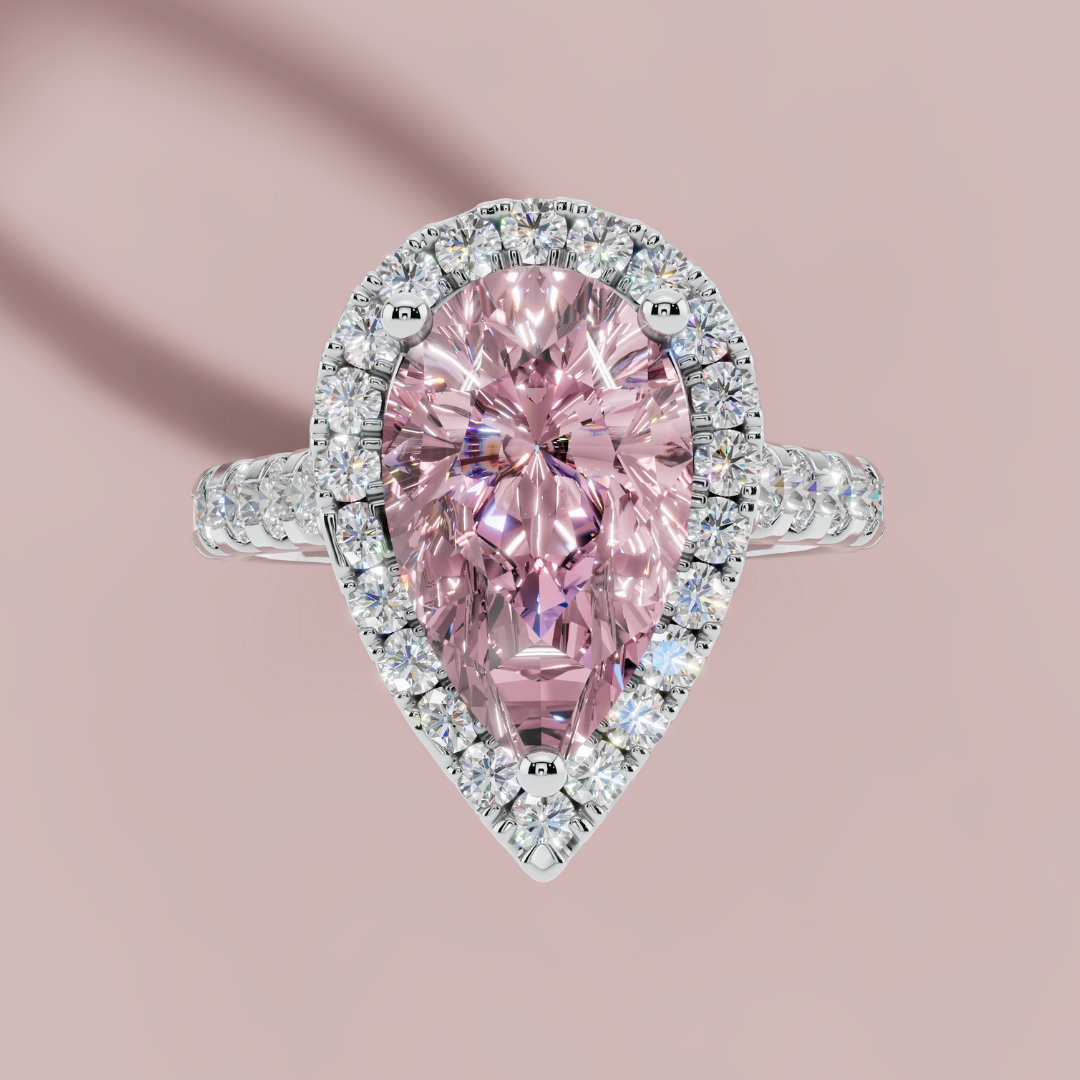 Signature Pink Pear 925 Pure Silver Royal Ring My Store