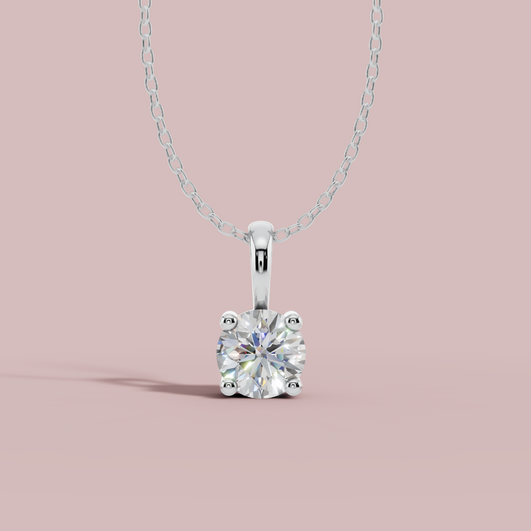 Classic Round Solitaire Necklace