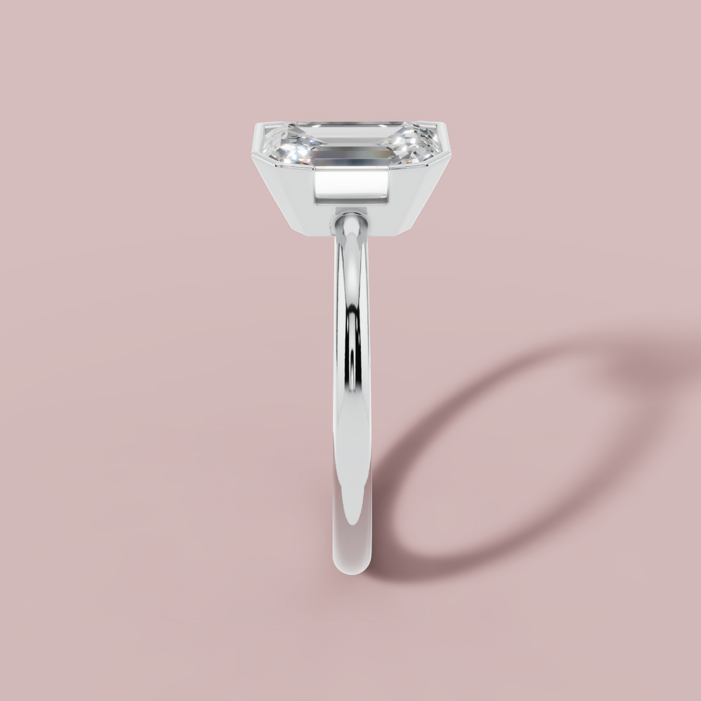 Half Bezel Radiant Solitaire Ring