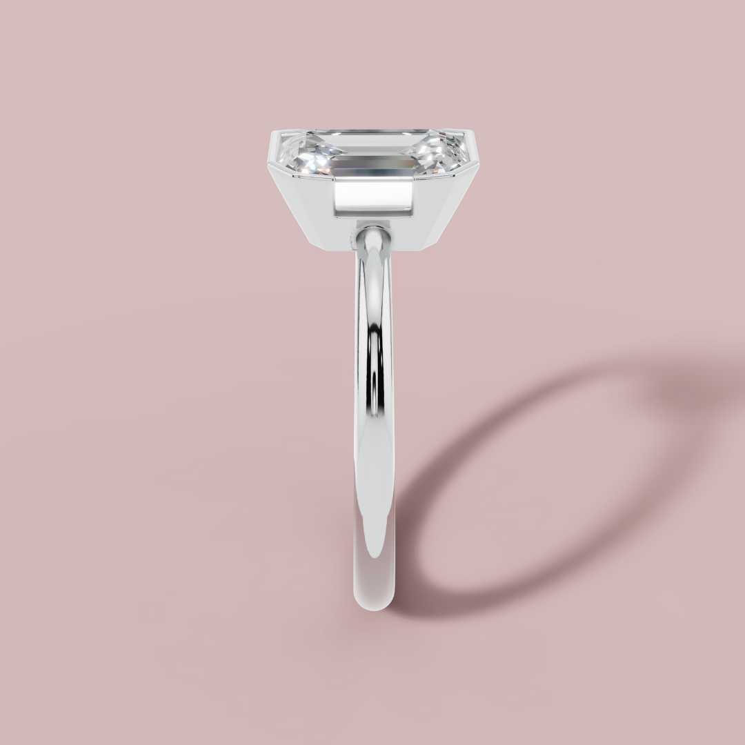 Half Bezel Radiant Solitaire Ring