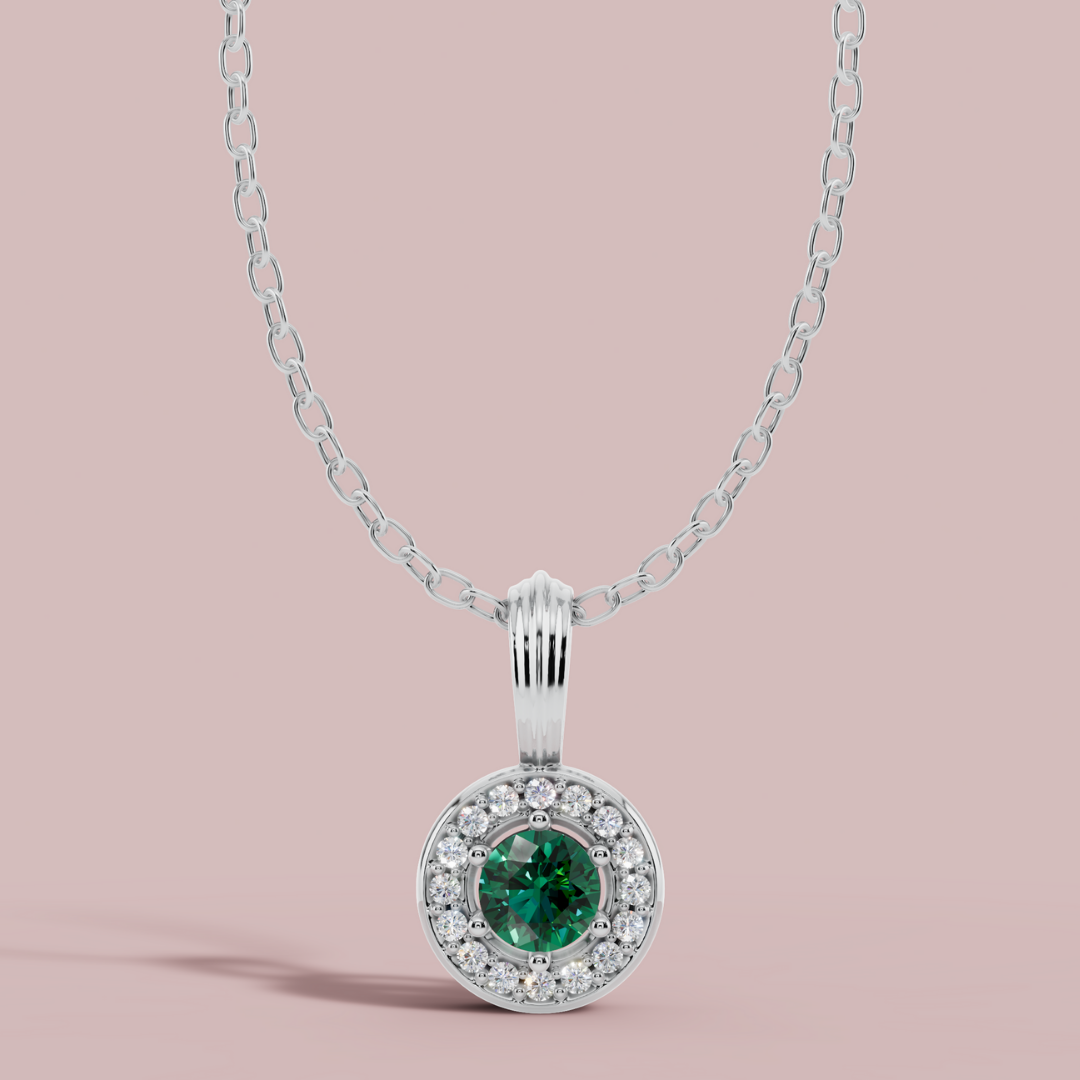 Sanaaz Green Round Necklace