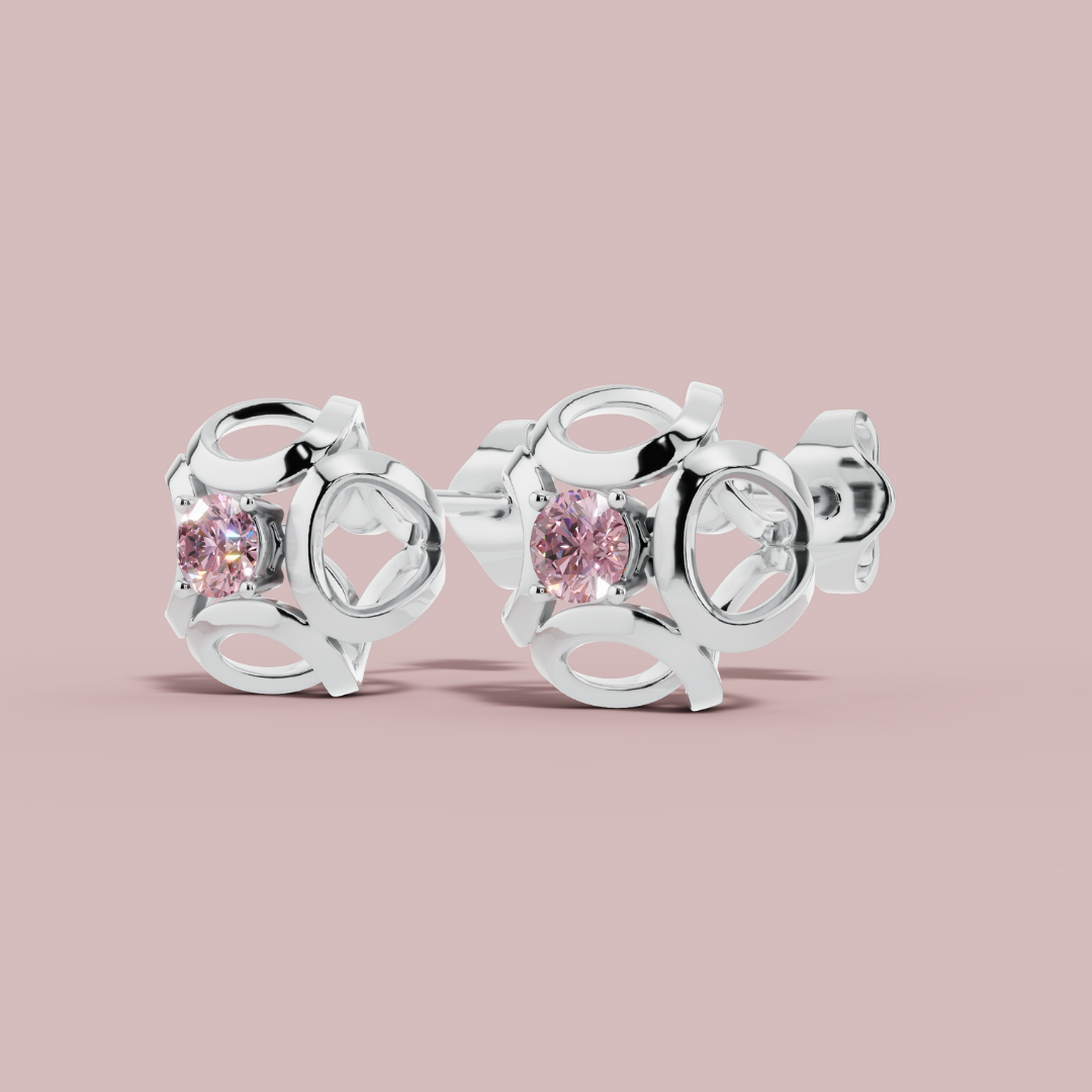 Celestial Pink 925 Pure Silver Stud Earrings My Store