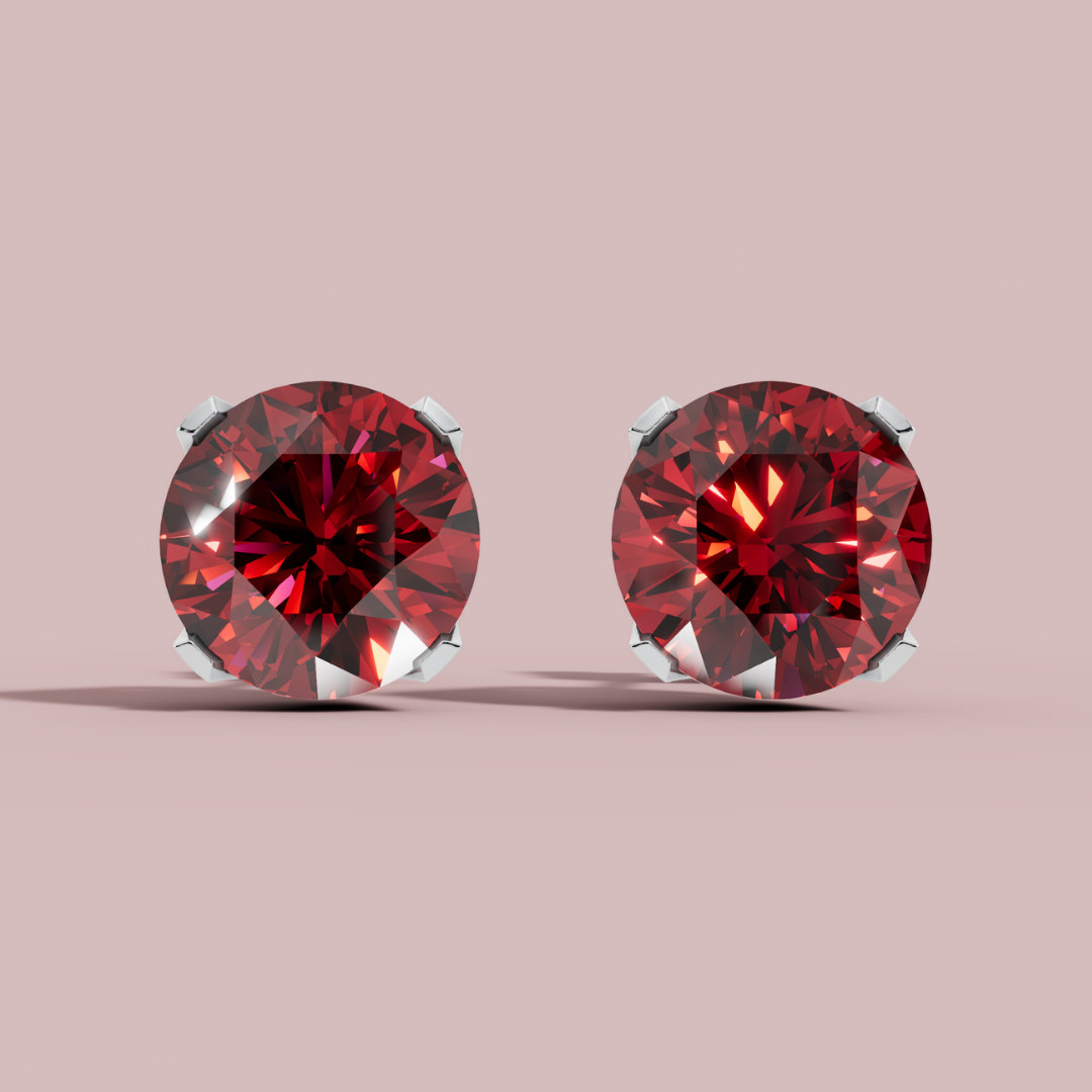 Classic Round Fire Stud Earrings