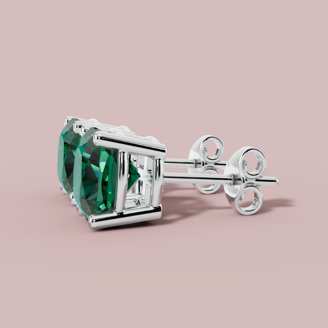 Amethian Cushion Forest Stud Earrings