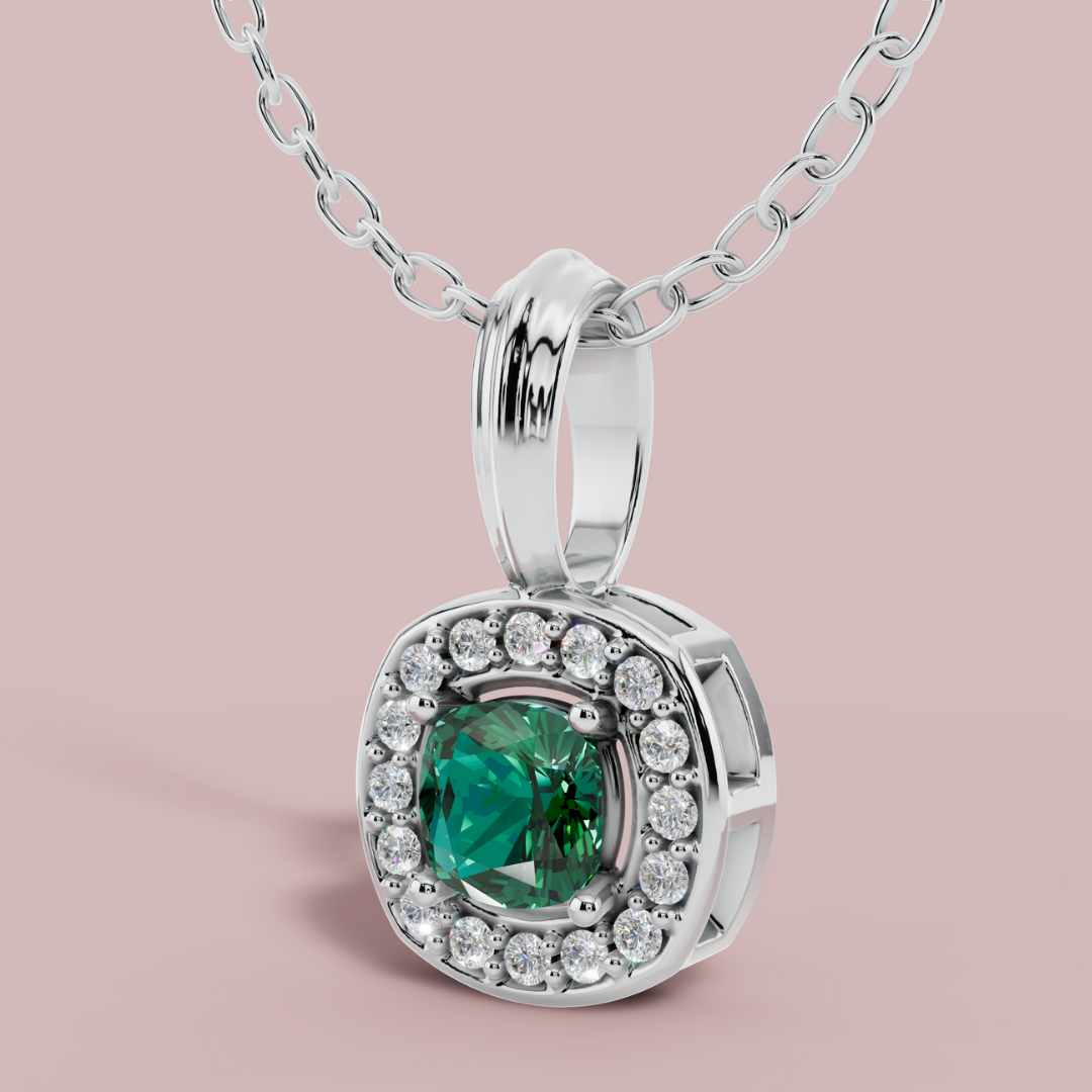 Liham Green Cushion Necklace