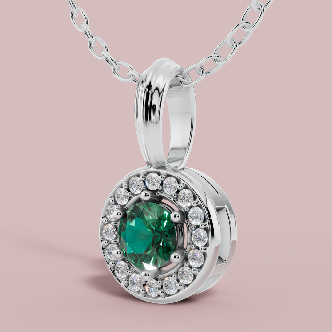 Sanaaz Green Round Necklace
