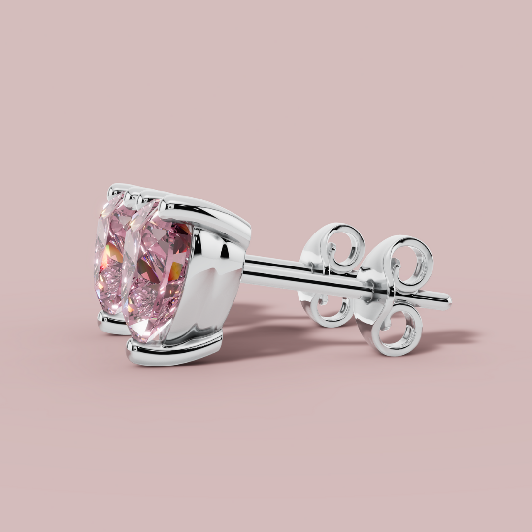 Signature Pink Heart Stud Earrings