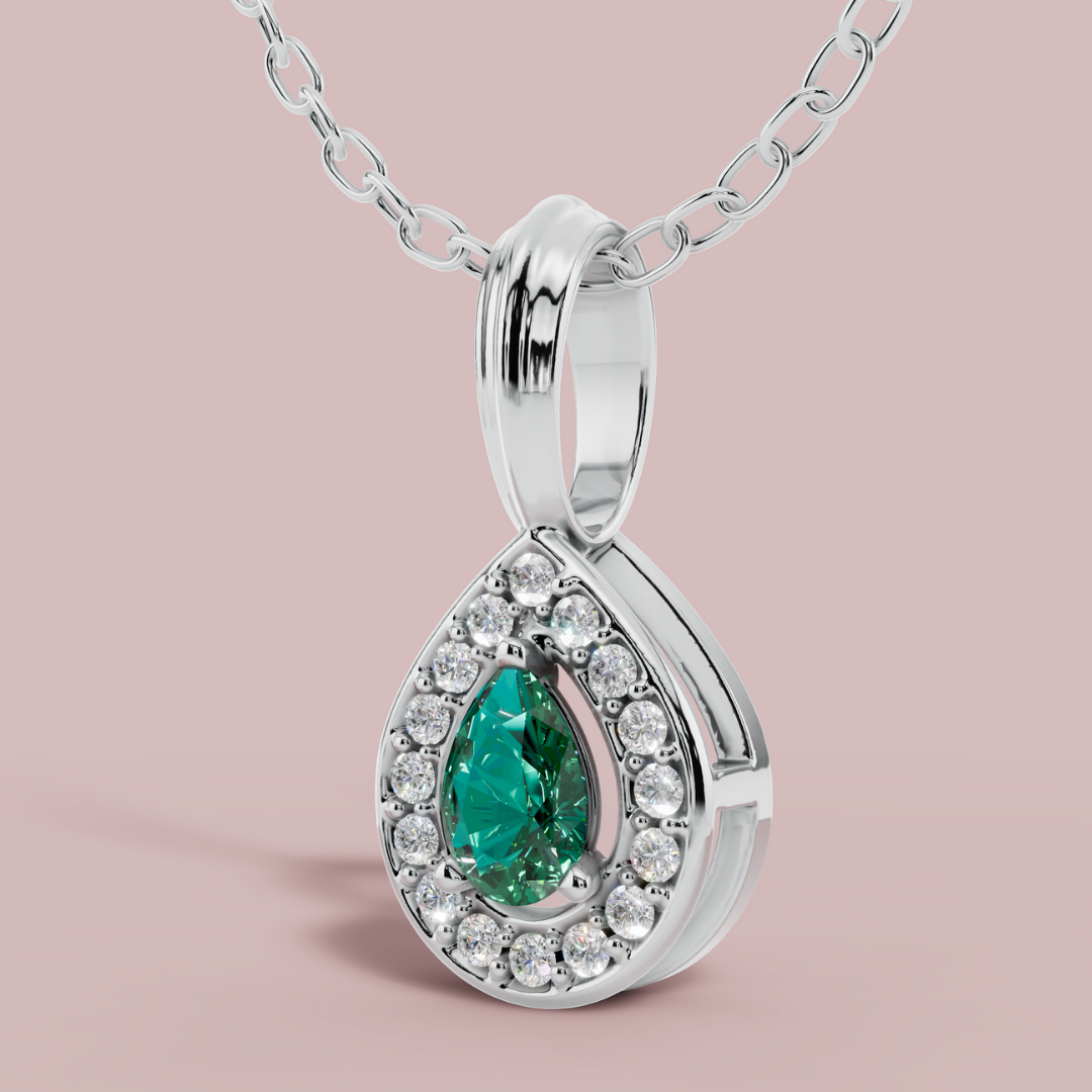 Delphi Green Pear Necklace